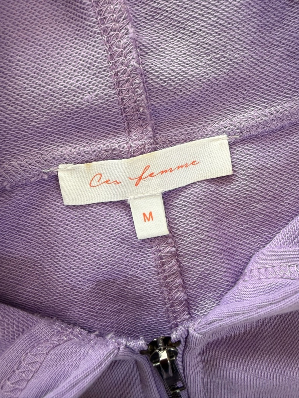 Ces Femme Lavender Zip-Up Hoodie Vest Size M - Picture 8 of 11